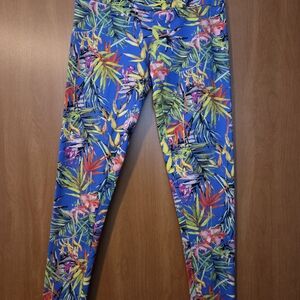NANI LANI Floral Tropical Print Yoga Leggings Size L